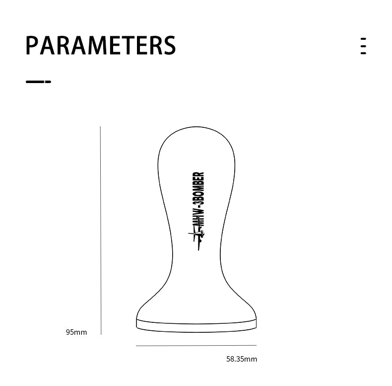 MHW Mirror Coffee Tamper 58.35mm-walnut-thread