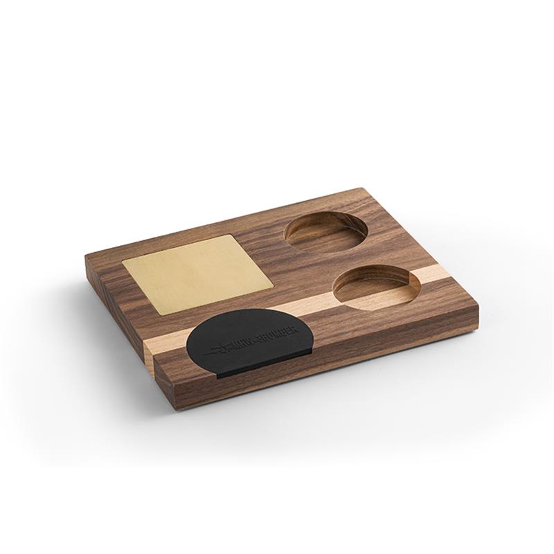 MHW-3BOMBER Coffee Tamping Station Espresso Portafilter Holder 58mm Wooden Espresso Accessories, Gold