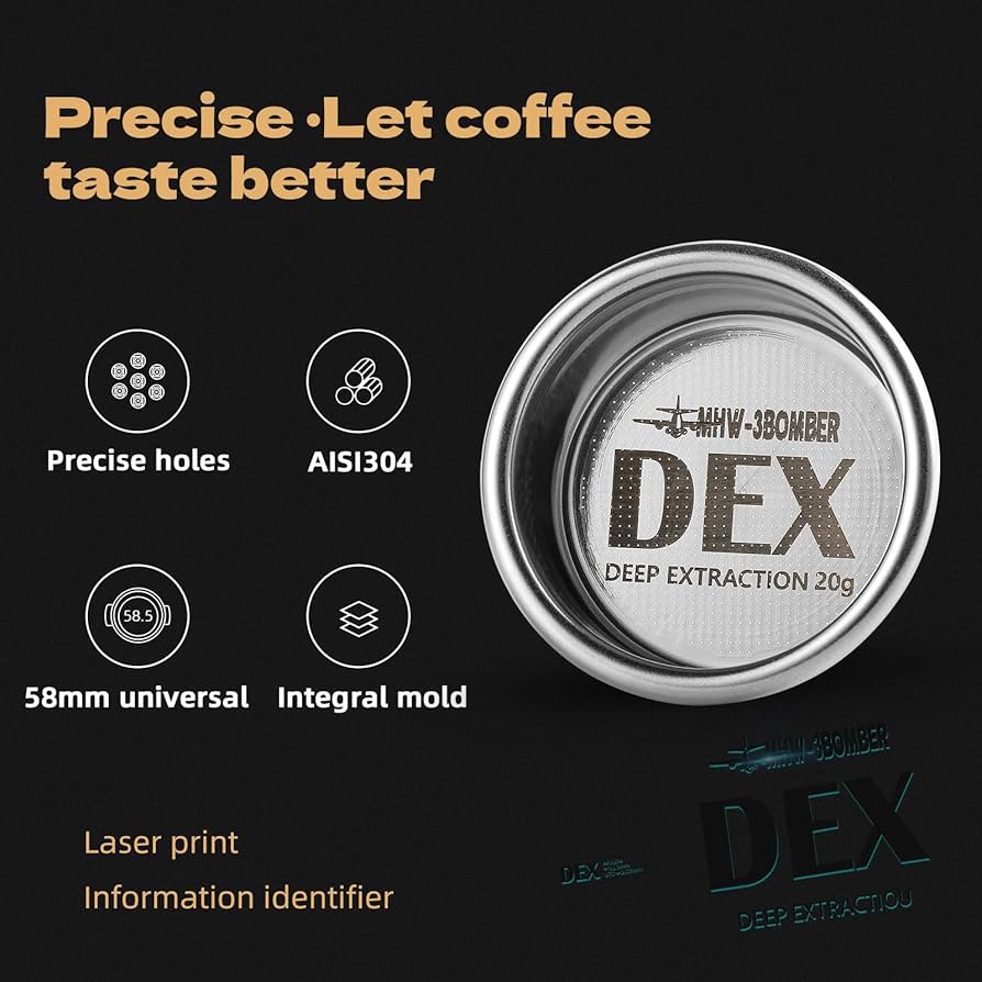 MHW DEX Precision Filter Basket. Available in 15g,  18g, 20g & 22g.