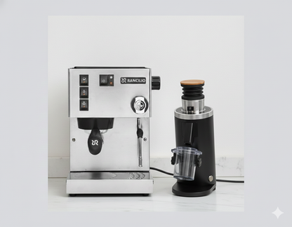 Premium Espresso & Grinding Bundle: Rancillio Silvia Stainless Steel Or Black+ DF54 Grinder