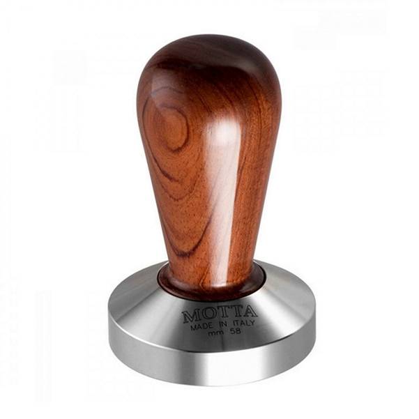 Motta 58mm Coffee Tamper. Glossy wooden handle